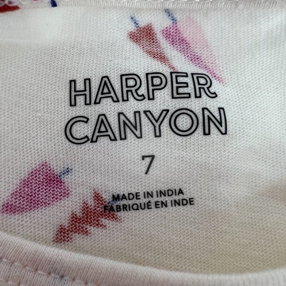 Harper Canyon Kids' Printed Long Sleeve T-Shirt Ivory Egret Forest Trees 7 NWT - Picture 5 of 6